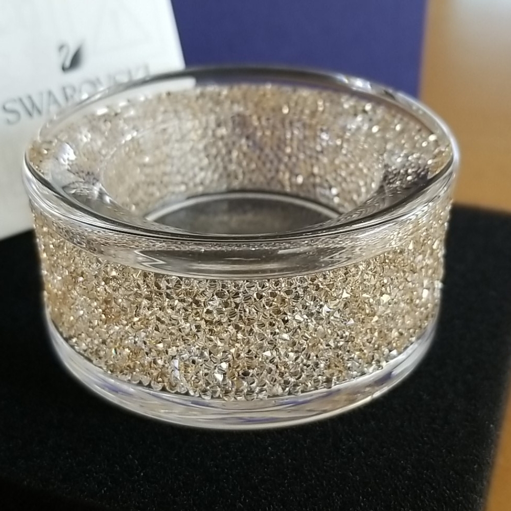 Swarovski Shimmer Tea Light Holder, Gold Tone